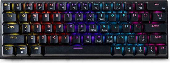 60% Mechanisch Gaming Keyboard – Red Switches - RGB – Zwart– Bedraad