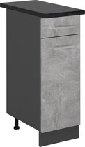 Meuble bas de cuisine Vicco R- Line, Béton/Anthracite, 30 cm, évier Anthracite