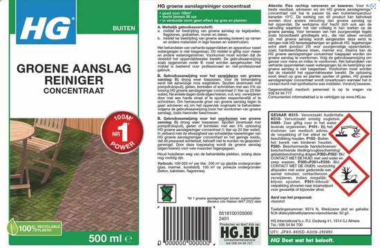 HG groene aanslagreiniger concentraat 500ml 9374N 3 stuks - KD set van Merkloos	 — afbeelding 2