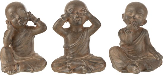 J-Line figurine Moine - polyrésine - brun - small - 3 pcs