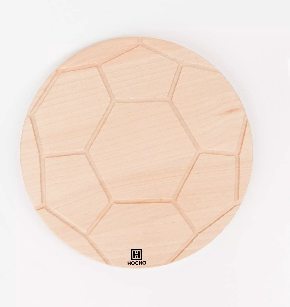 HOCHO Snijplank Beukenhout – Voetbaldesign Ø 260x15 mm – Stijlvol en Functioneel
