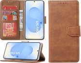 Étui pour Samsung Galaxy S25 - Bibliothèque Arara avec porte-cartes - Marron