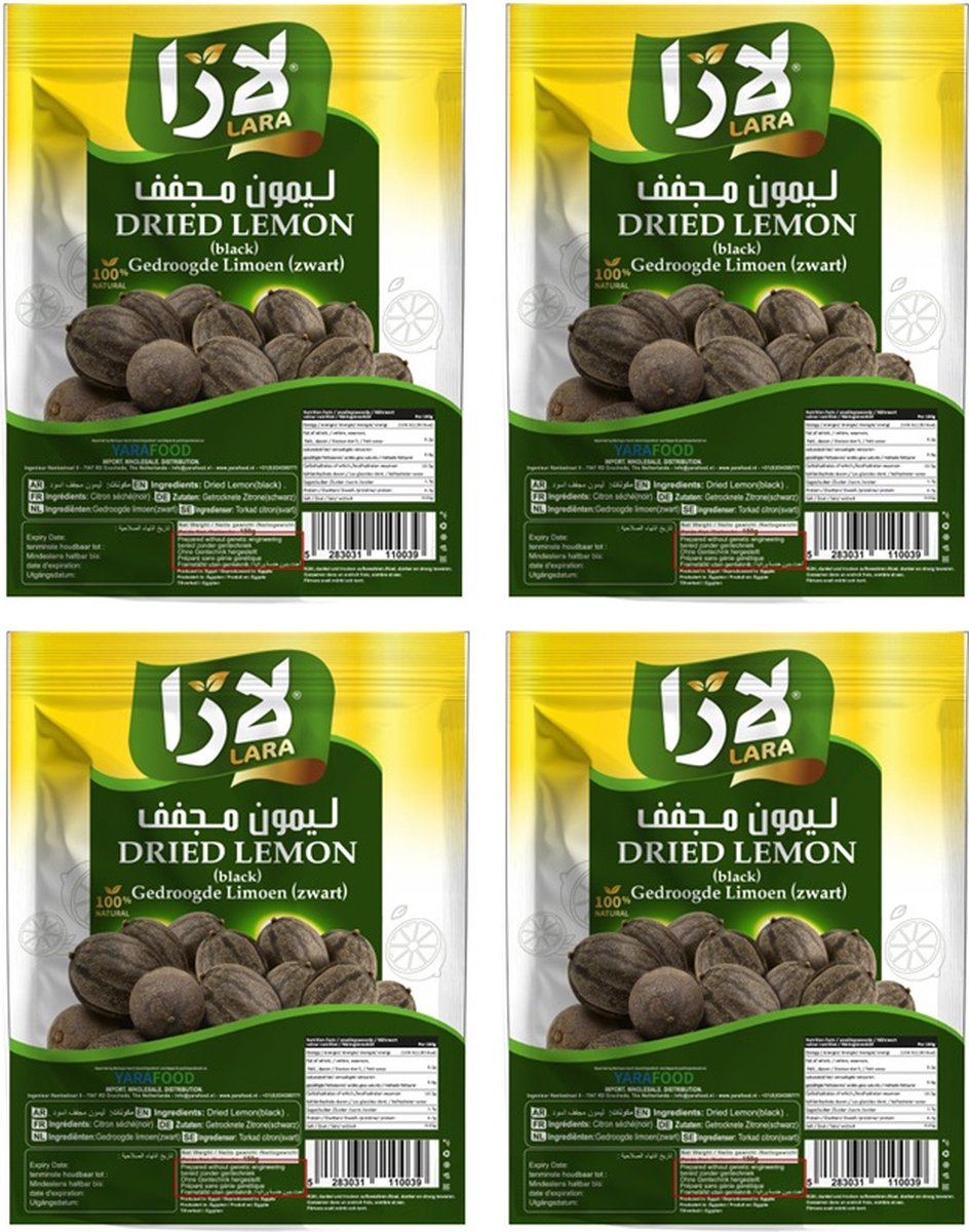 Lara Multipak Gedroogde Limoen Zwart 4x 150 Gram