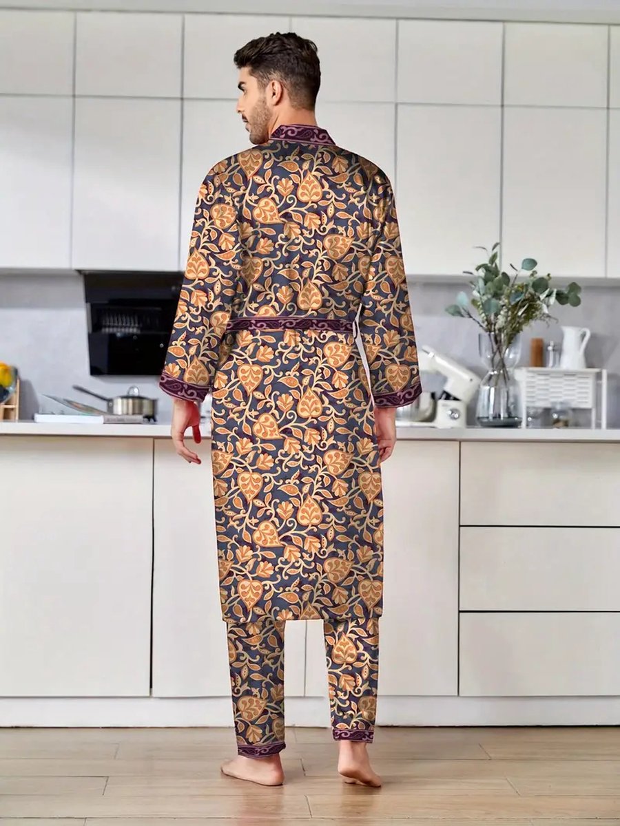 Jack & Jones Badjas Heren Badstof JACSOLID BATHROBE Grijs | Underwear