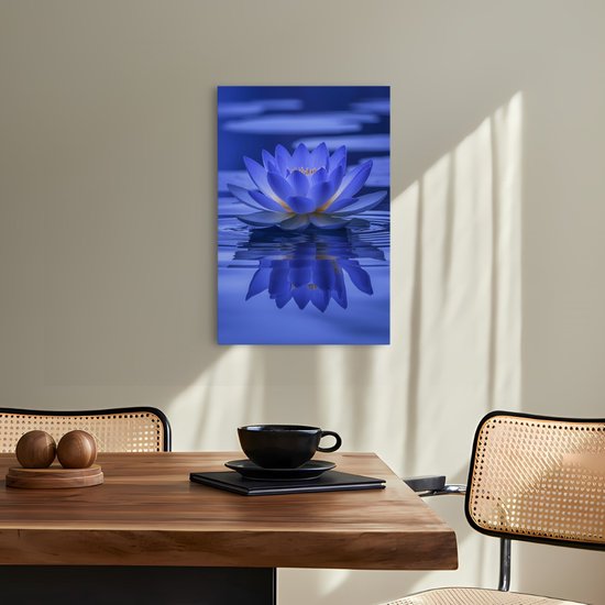 Saammp Canvas Schilderij - bloemen - Blauw - 50x70 - Foto op canvas - Wanddecoratie - Muurdecoratie Woonkamer - Kantoor Decoratie