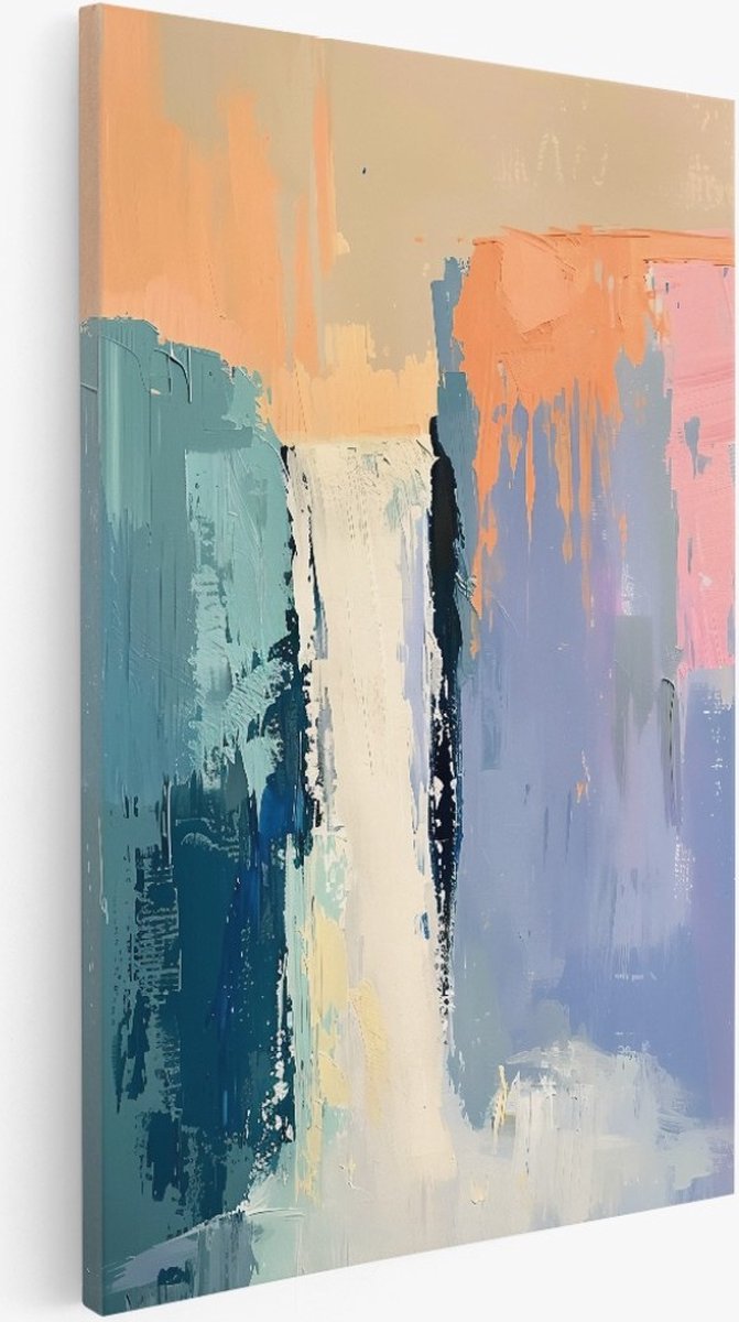 Saammp Canvas Schilderij - Abstract - Kunst - Kleurrijk - 75x100 - Foto op canvas - Wanddecoratie - Muurdecoratie Woonkamer - Slaapkamer decoratie - Canvas Print Multicolor