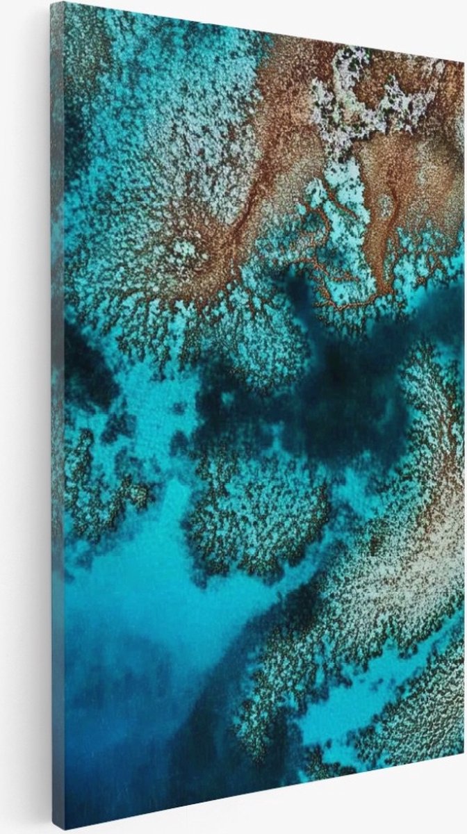 Saammp Canvas Schilderij - Zee - Abstract - 50x70 - Foto op canvas - Wanddecoratie - Muurdecoratie Woonkamer - Kantoor Decoratie Multicolor