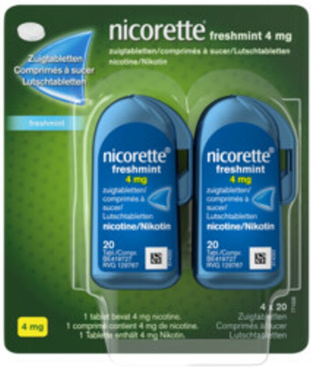 Goedkoopste Nicorette Zuigtabletten Freshmint 4 mg 80 stuks