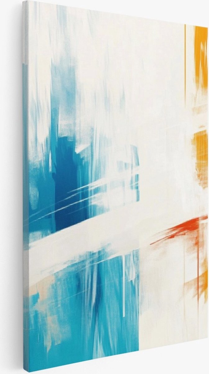 Saammp Canvas Schilderij - Gekleurde strepen - Abstract kunstwerk - 50x70 - Foto op canvas - Wanddecoratie - Muurdecoratie Woonkamer - Slaapkamer decoratie - Canvas Print Multicolor