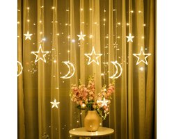 Light Curtain Moon Star 3.5m LED Lights Ramadan Decorative Star Light Fairy Lights Decoration Anniversary Birthday Party