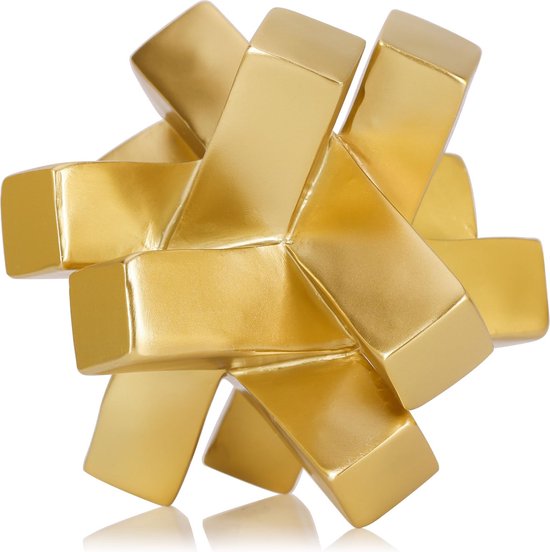 Foto: Inovra elegante gouden knoop decoratie voor moderne interieurs en boekenplanken