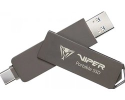 Patriot Viper PVP30 Portable 512GB – SSD Extern – draagbaar – 512 GB – USB 3.2 Gen 2 USB-C – USB Type-A – antraciet
