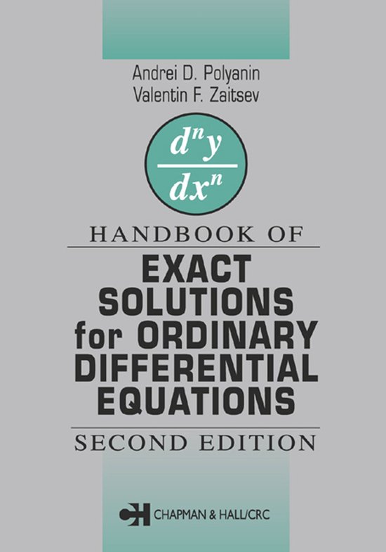 Handbook of Exact Solutions for Ordinary Differential Equati ... - cover