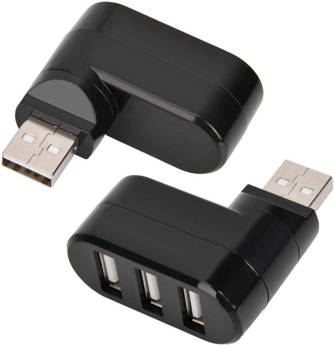 Ultradraagbare mini-gegevenshub voor draagbare Mac-notebook - 3-poorts USB 2.0-hub - zwart .