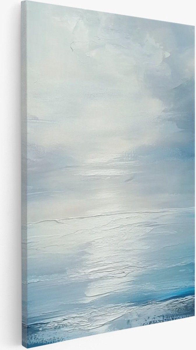 Saammp Canvas Schilderij - Landschap - Blauw - Abstract kunstwerk - 20x30 - Foto op canvas - Wanddecoratie - Muurdecoratie Woonkamer - Slaapkamer decoratie - Canvas Print Multicolor