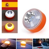 Feu de Secours V16 - Gyrophare Espagne - Aimant - Gyrophare Oranje - Batterie Rechargeable USB - Feu de Secours Homologué V16