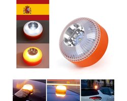 V16 Noodlamp Alarmlicht - Oranje - met Magneet - USB Oplaadbaar