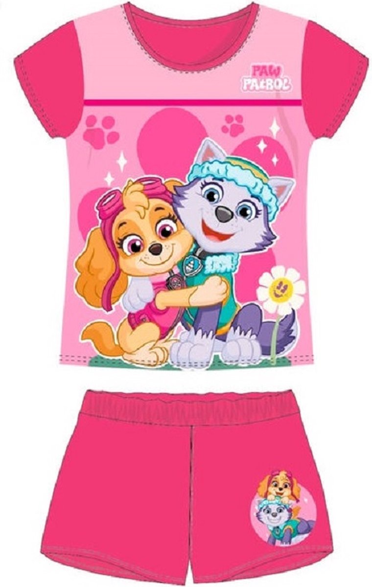 PAW Patrol pyjama - roze - Skye en Everest shortama - korte broek en t-shirt