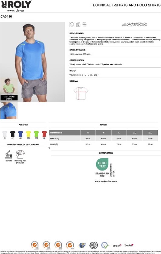 Chemise de sport unisexe Sepang marque Roly taille XL Bleu cobalt