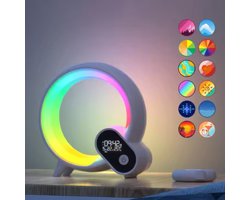 Wake-Up Light & Ambient Light - White Noise - Digitale Wekker - Sfeerlamp - 12 Natuurgeluiden - LED Lights - Wit
