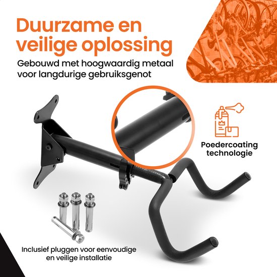 Fiets Ophangsysteem – Fiets muurbeugel - fiets haak - fiets ophangbeugel - fietsrek - Race fiets - Mountainbike - Max belading 45kg