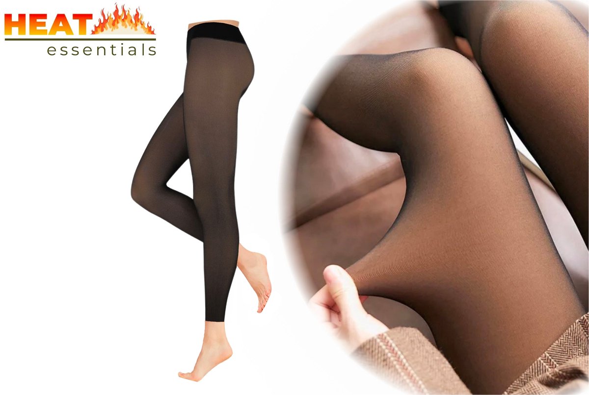 Heat Essentials Fleece Legging Dames - Zwart Nude - Maat XL/XXL Fleece Legging Huidskleur - Legging Dames