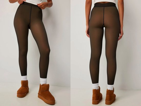 Met fleece gevoerde panty's voor dames Grote maten hoge