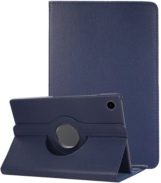 Hoes Geschikt voor Samsung Galaxy Tab A9 Plus Hoesje Case Draaibaar 360 graden - Hoesje Geschikt voor Samsung Tab A9 Plus Hoes Draaibaar Hoesje Cover - Donkerblauw