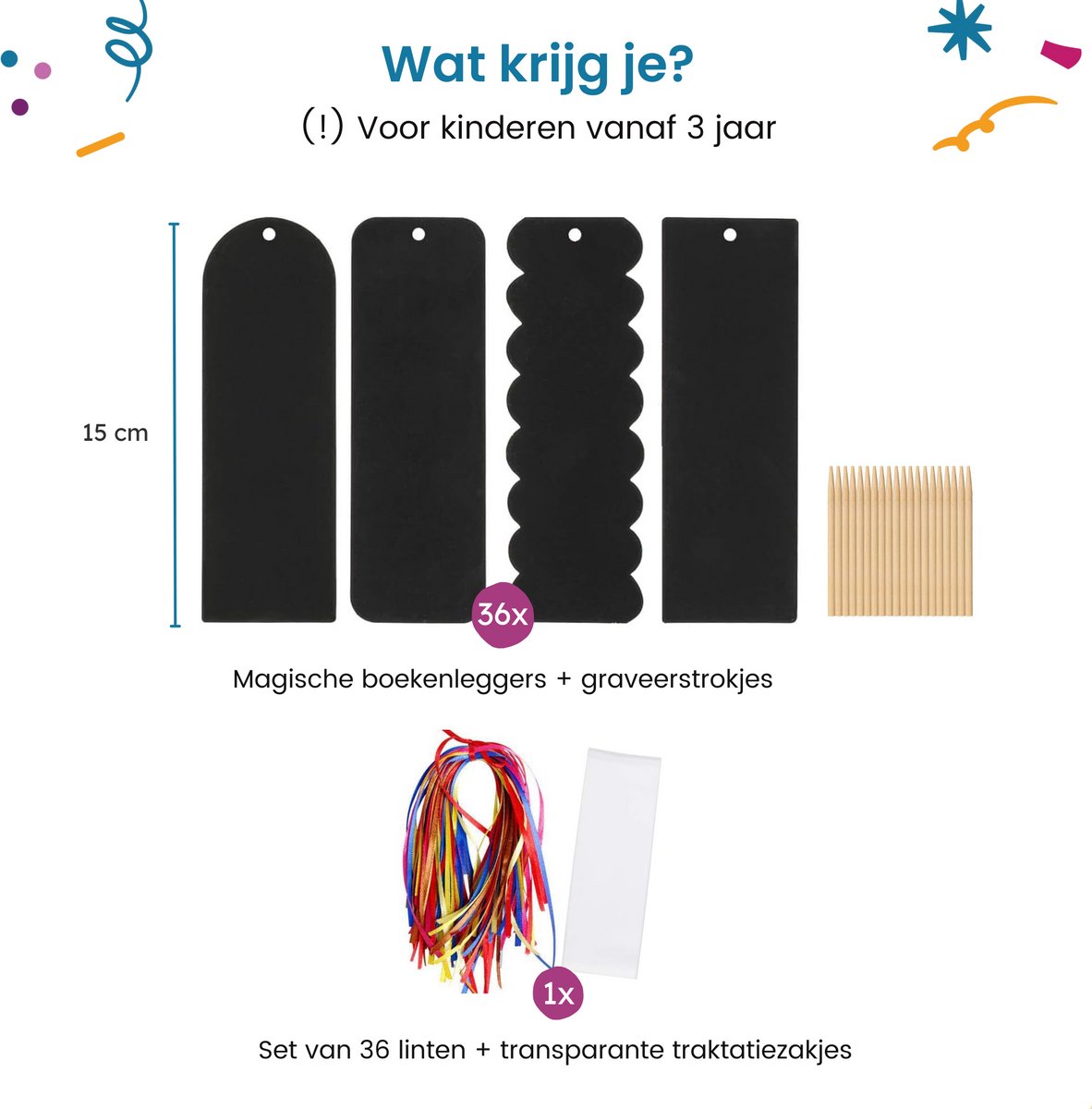 Partizzle 36x Magische Boekenleggers - Scratch Art Tekenen - Bladwijzer Uitdeelcadeautjes - Grabbelton Traktatie Cadeautjes - Voor Kinderen — afbeelding 2