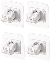 8 Supports De Tringle à Rideaux Sans Perçage - Crochets Adhésifs Blancs Pour Rideaux Jusqu'à 20 Mm