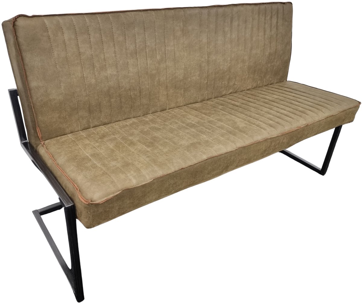 Eetkamerbank Charlie - 155 cm - Micro Leder - Moss groen