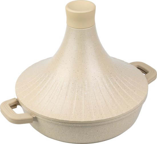 Maison & Kitchen - Tajine inductie 28 cm - PFAS vrij - Beige Japandi