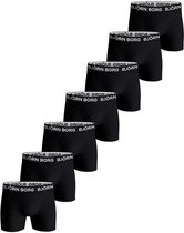 Bol.com Björn Borg Cotton Stretch Boxershort Vaderdag Cadeau - Zwart - 7 stuks - Heren onderbroeken - Boxer - Maat L aanbieding