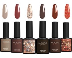 Moods Gellac 6-delige Set - Gellak Starterspakket - Gel Nagellak - 8ML - Autumn Glow - Gellac - Nagels - Chique Kleuren