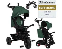Lionelo Haari - Driewieler - Drankhouder - 2in1 - Draaibare Zitting – Rubberen Onderhoudsvrije Wielen – Vrij Wiel – Schuifstang voor Ouders – Luifel – Mand en Tas – Bekerhouder – Groeit Mee – Vanaf 18 Maanden tot 25 kg