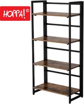 Hoppa! | Opbergkast | Zwart | Hout | Vintage | 61 x 31 x 126 cm (BxDxH)