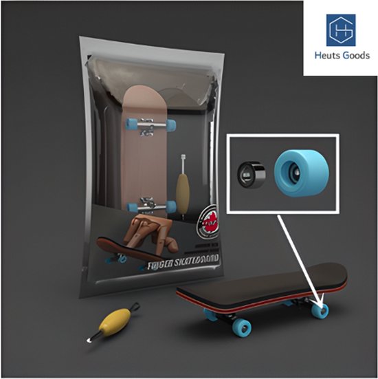 Heuts Goods - Vinger Skateboard - Fingerboard - Mini Skateboard - Skateboard Kan Kantelen - 5 Lagen - Hoge Kwaliteit - Lichtblauw