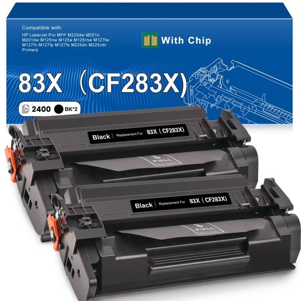 Huismerk toner HP 83X CF283X / Cartridge Canon 737 Zwart - 2400 pagina's | Geschikt voor HP Laserjet Pro MFP M201 M255 en Canon i-SENSYS