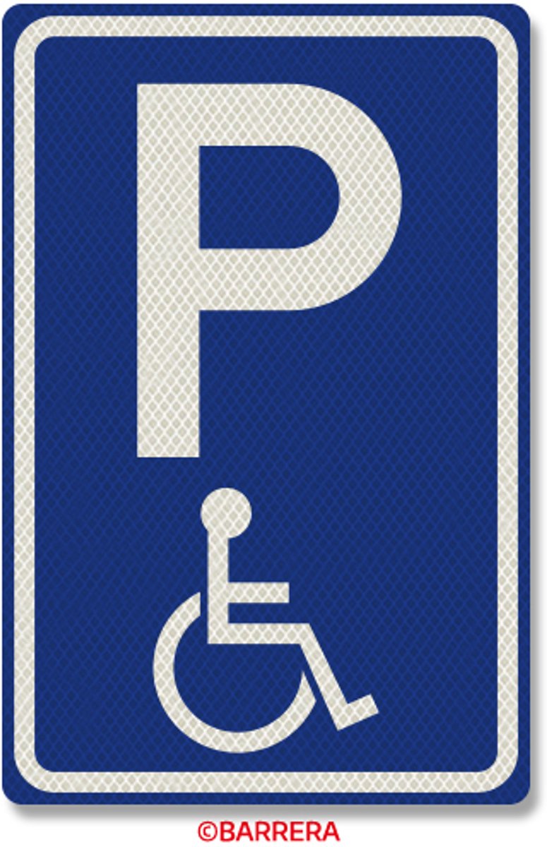 Aluminium DOR E06 Parkeerplaats gehandicapten mindervalide Klasse 3 - Verkeersbord parkeerplaats voor invaliden