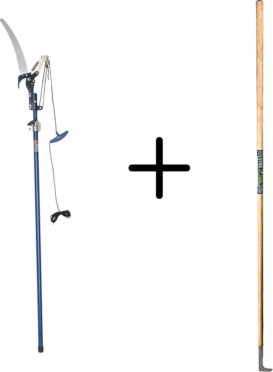 Synx Tools Voegenmes RVS + Spear & Jackson Telescopische Boomzaag - 10 JAAR Garantie - Totale lengte 234cm - onkruidmes - voegenkrabber met steel 150cm