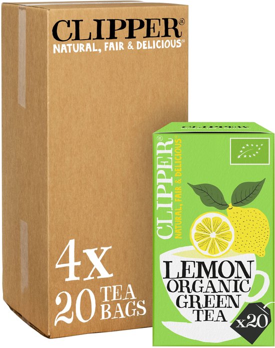 4x Clipper Thee Lemon Green Tea 20 stuks
