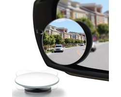 2 Stuks Zelfklevend Blind Spot Mirror - Ronde HD Glazen Frameloze Convexe Achteruitkijkspiegels - 360 Graden Verstelbaar - voor Auto SUV en Vrachtwagens
