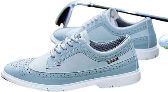 Chaussures de golf Bovista pour homme - Baskets pour femmes - Vêtements de golf - Chaussures de golf antidérapantes - Imperméables - Golf - Bleu clair 41