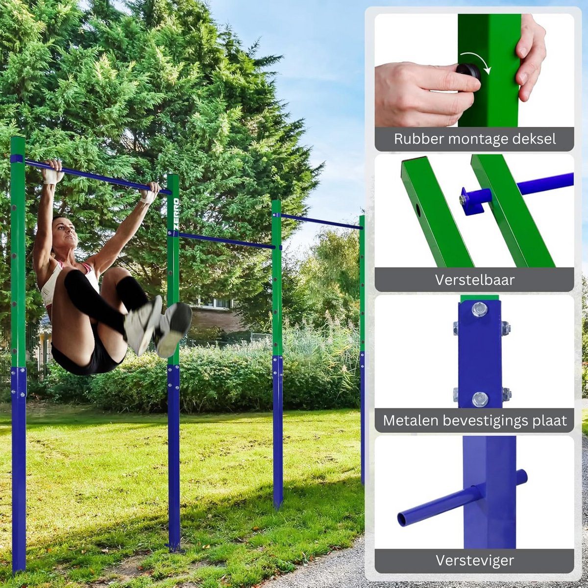 Professional Single Horizontal Pull-Up Bar Station Durable Metal Power Tower Ben