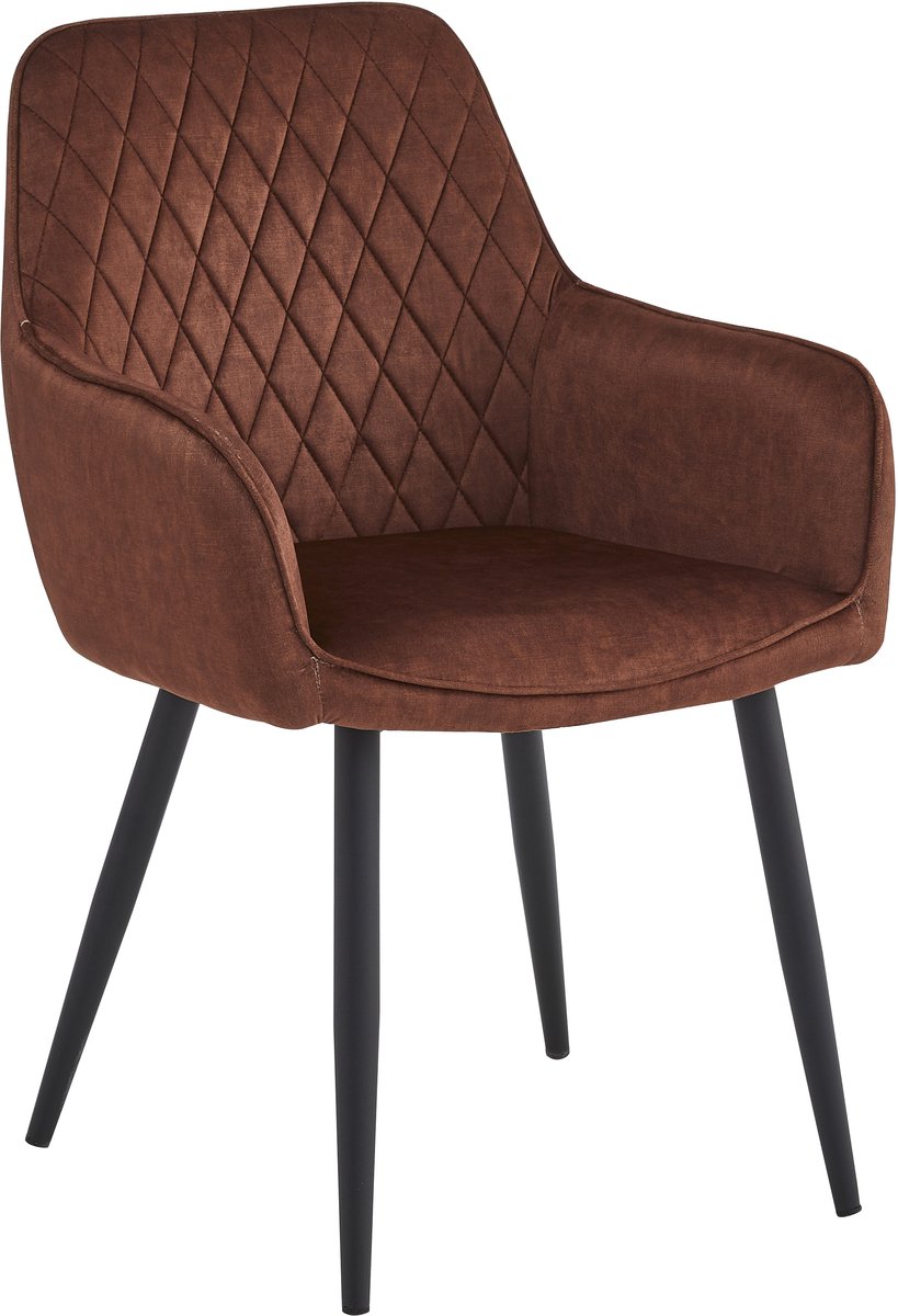 Colenis® - Beverly Eetkamerstoel - Set Van 2 - Oxidrood - Vintage Velvet - Industrieel - Rood