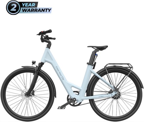 Air 28 - allround e-stadsfiets - Samsung batterij - Carbon Belt – Koppelsensor - verstelbare voorvork –Blauw
