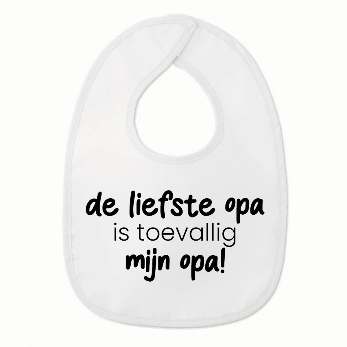 Goedkoopste Slabbetje met tekst - De liefste opa is toevallig mijn opa - Wit/zwart | 100 katoen - Incl. hoogwaardige Klittenband sluiting - Kraamcadeau - Babyshower - Slabber | Incl. 2 jaar garantie