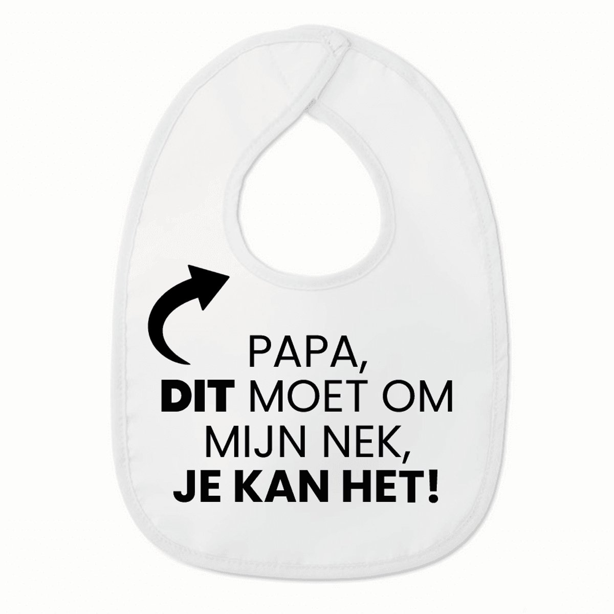 Goedkoopste Slabbetje met tekst - Papa je kan het - Wit/zwart | 100 katoen - Incl. hoogwaardige Klittenband sluiting - Kraamcadeau - Babyshower - Slabber | Incl. 2 jaar garantie