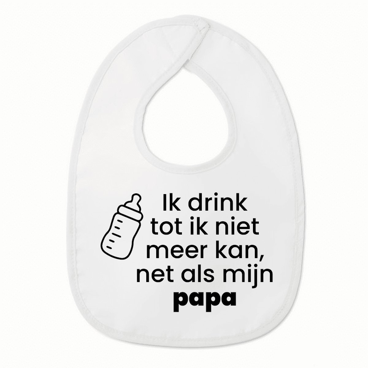 Goedkoopste Slabbetje met tekst - Ik drink tot ik niet meer kan, net als mijn papa - Wit/zwart | 100 katoen - Incl. hoogwaardige Klittenband sluiting - Kraamcadeau - Babyshower - Slabber | Incl. 2 jaar garantie