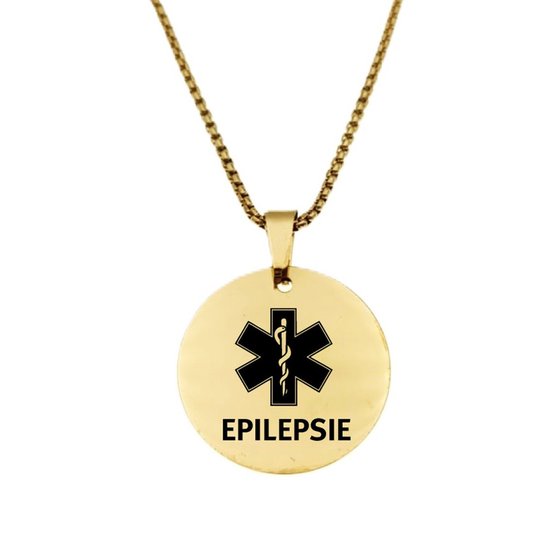 Ketting | Rond | RVS | Goud | Epilepsie